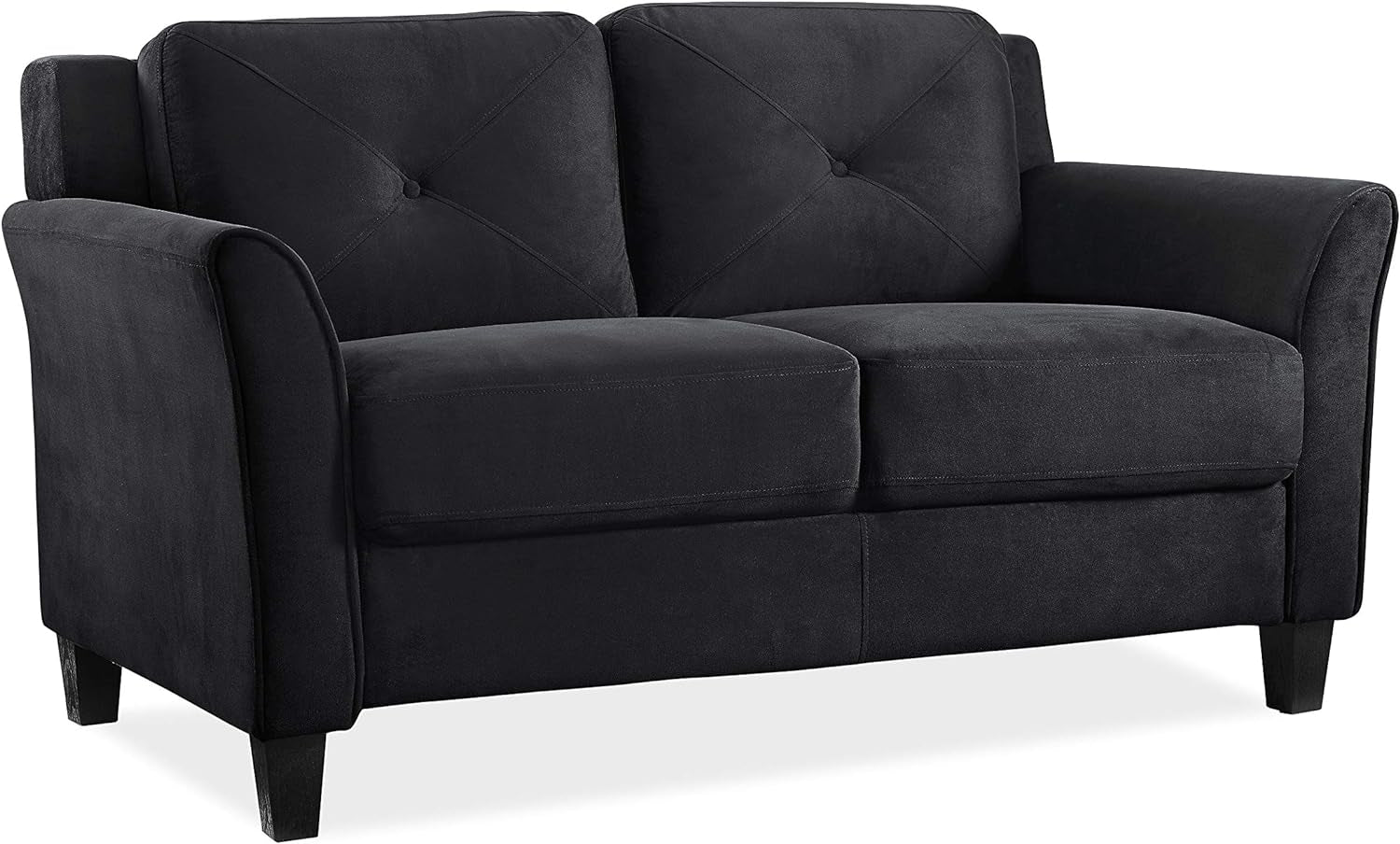 57" Black Loveseat - Harrington-1