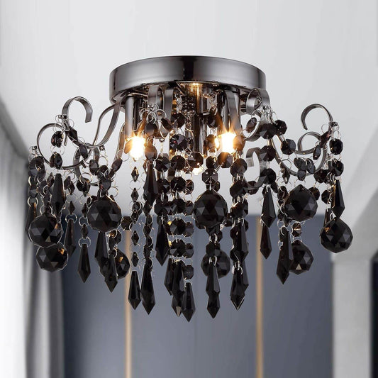 Small Crystal Flush Mount Ceiling Light 3-Light G9 - Loft&Timber