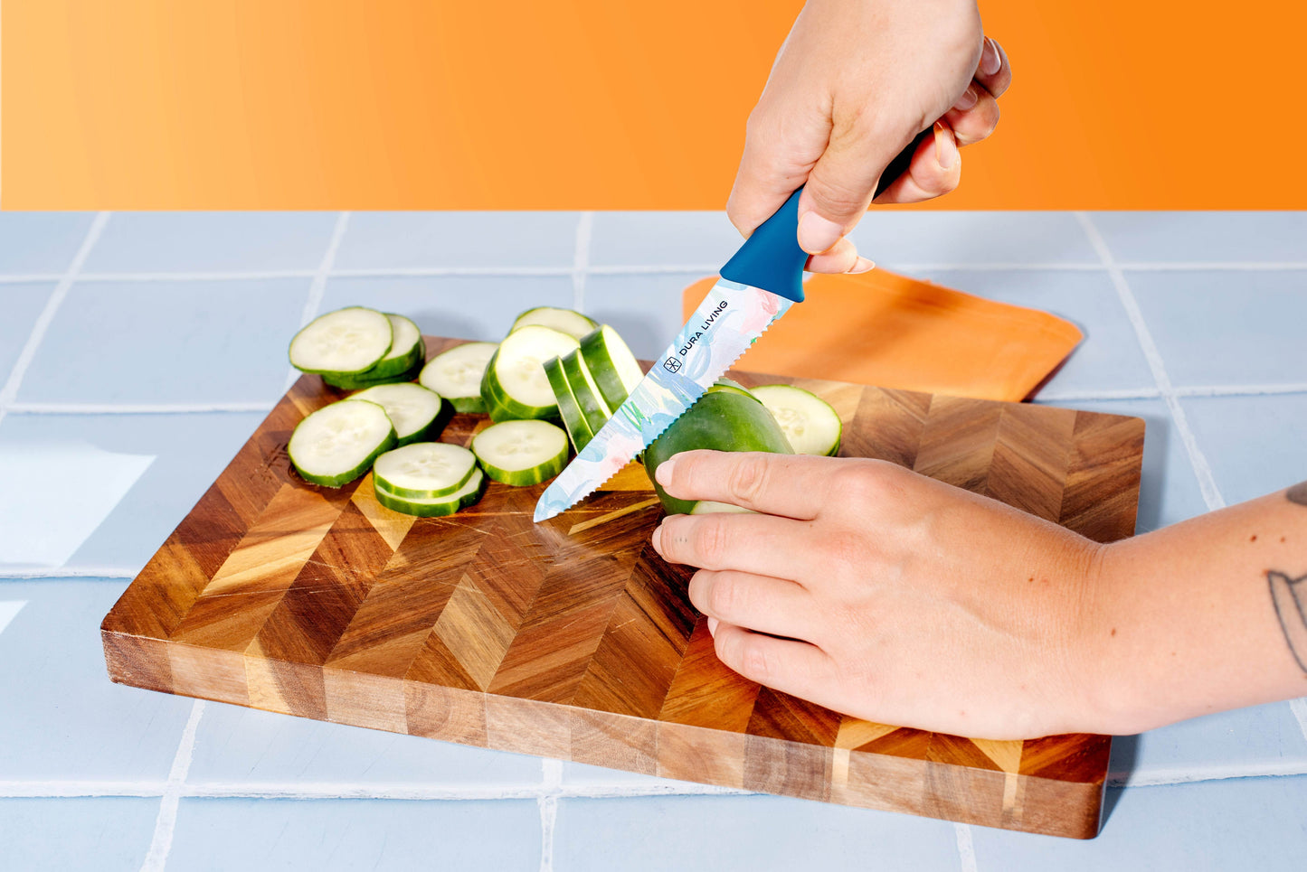 3-Piece Printed Kitchen Knife Set-Floral - Loft&Timber