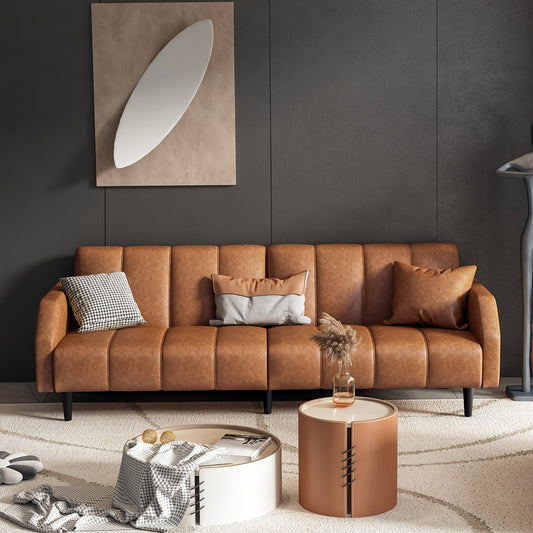 Leather Loveseat Sofa Bed 78 " Futon - Loft&Timber