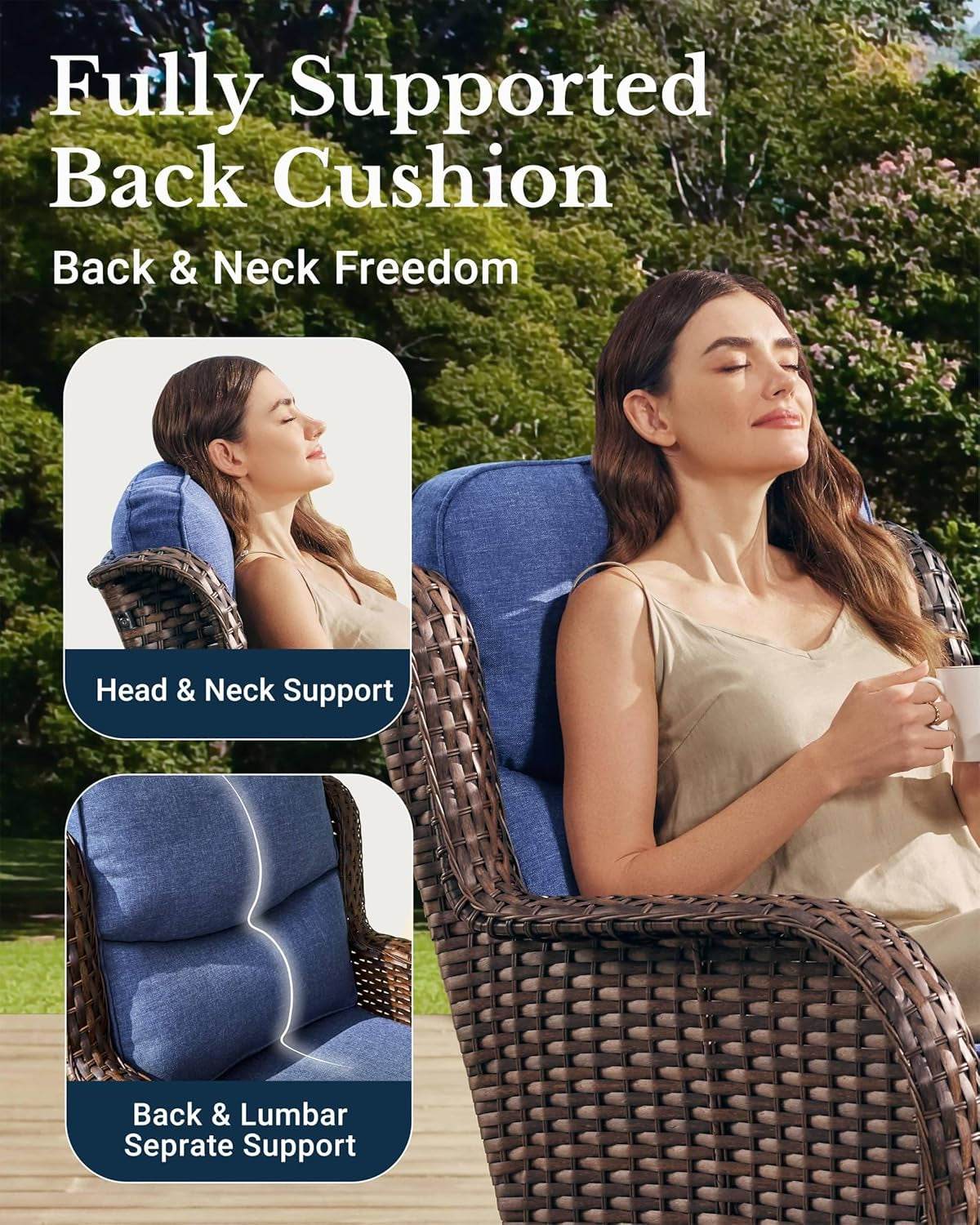 Luxury Outdoor Patio Furniture Set with Thick Cushions - Loft&Timber