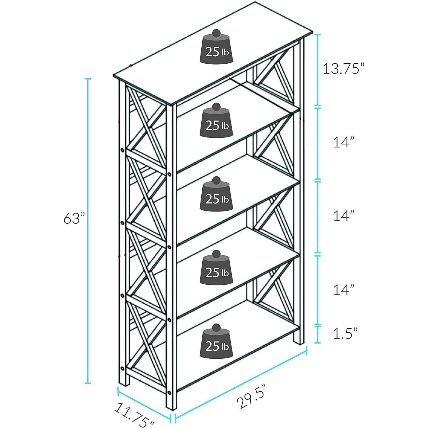 8-Shelf Bookcase-3