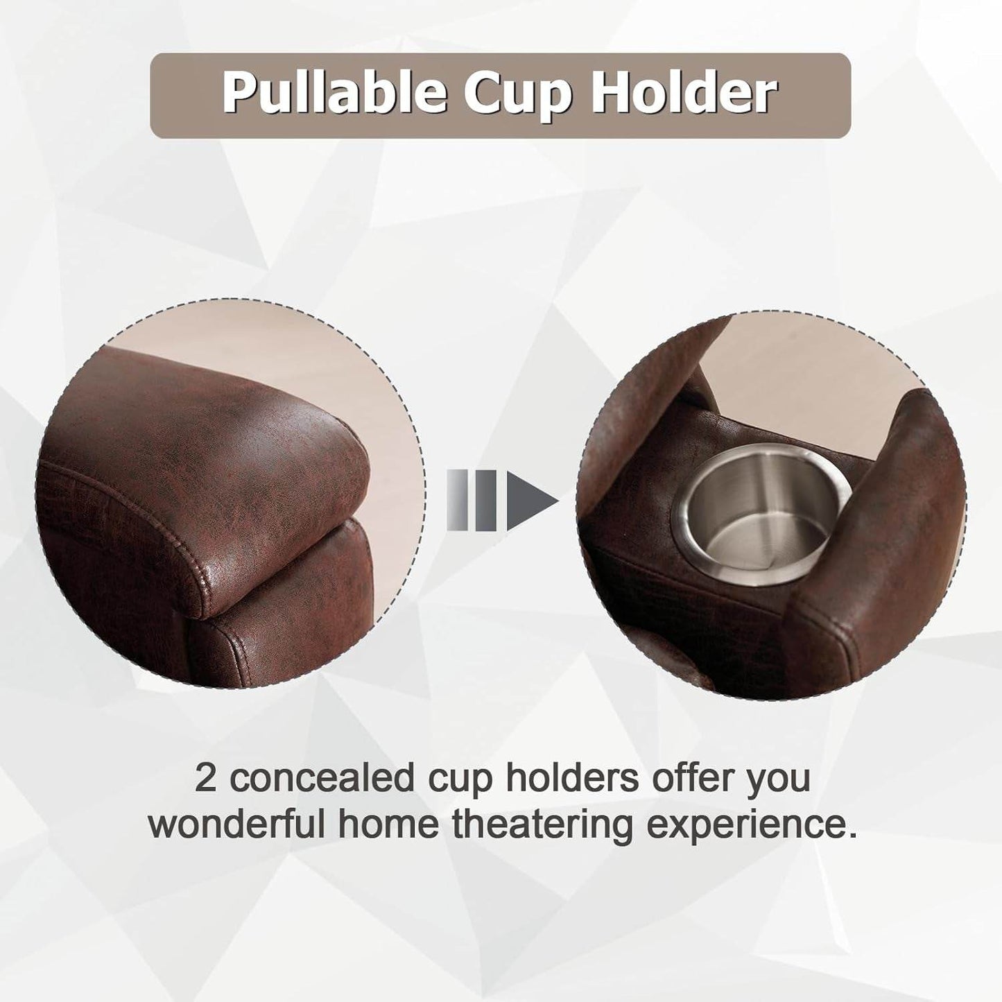 Leather Recliner Chair, Classic and Traditional Manual Recliner Chair with Overstuffed Arms and Back, Manual Single Sofa with Concealed Cup Holders,Red Brown - Loft&Timber