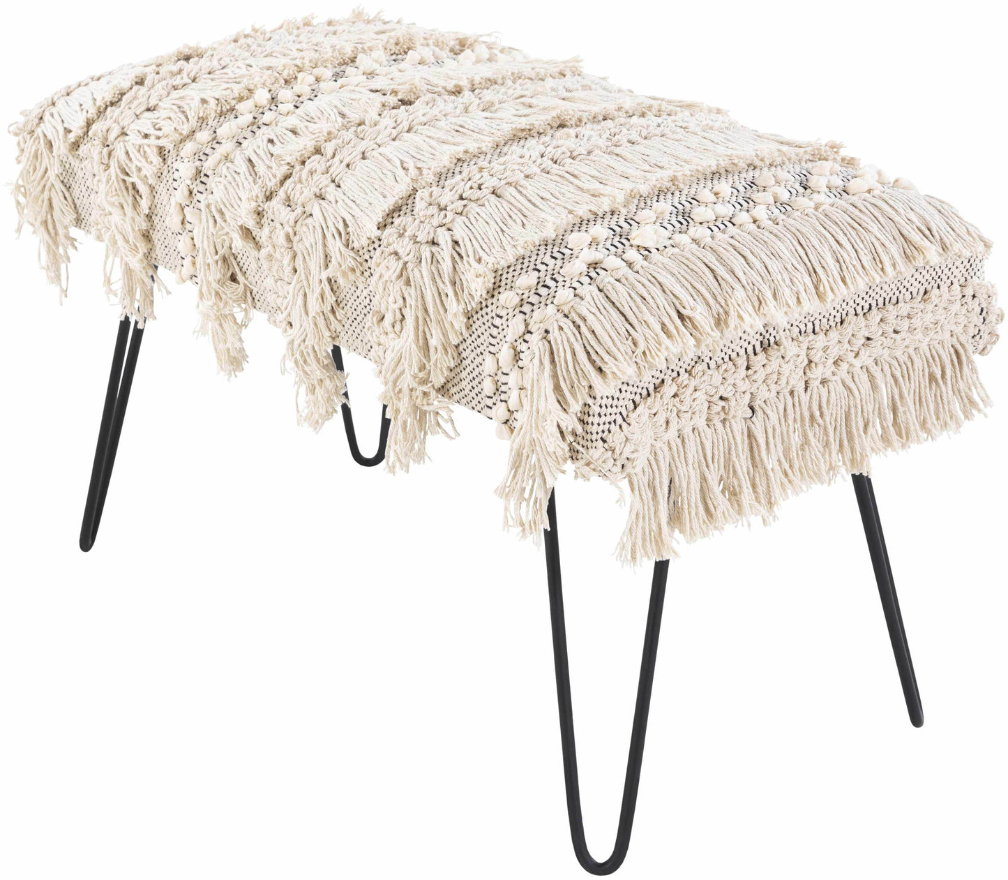 Tugbong Boho Fringe Knit Bench - Loft&Timber