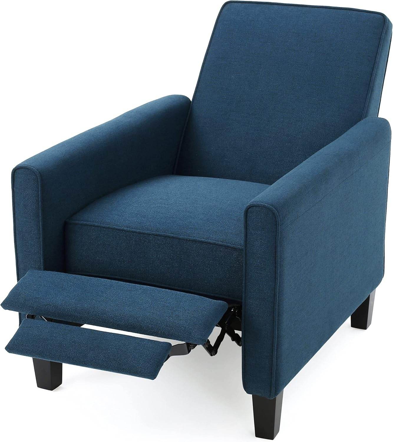 Emmie Fabric Recliner (Set of 2), Navy Blue, Dark Brown - Loft&Timber