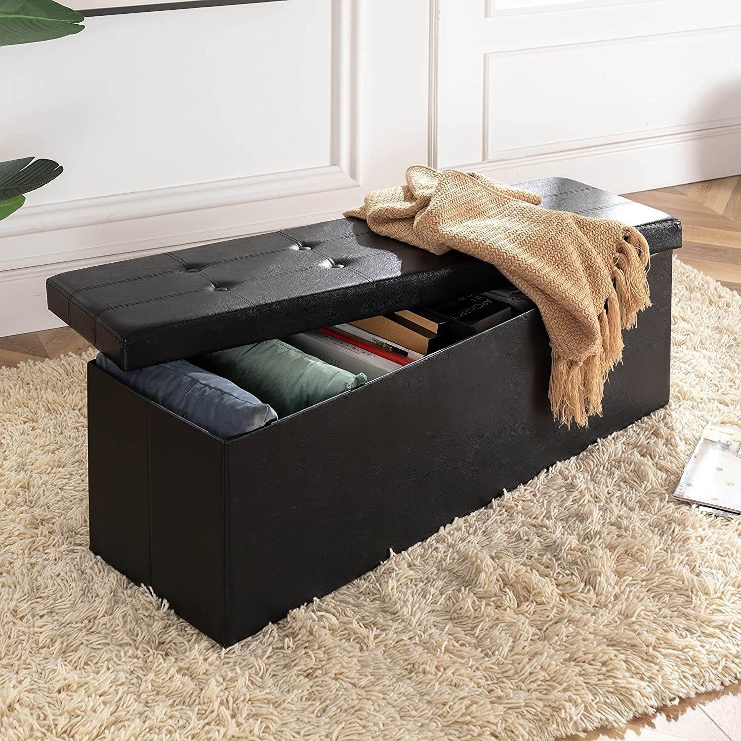 Memory Foam Folding Chest Ottoman Bench - Loft&Timber