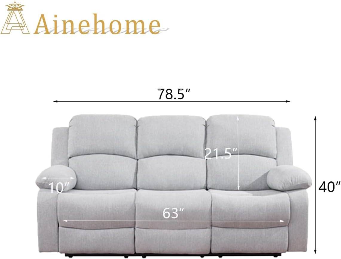 Grey White Microfiber Leather Recliner Sofa Set - Loft&Timber