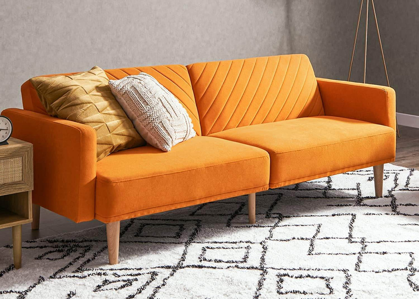 Chloe Futon Sofa Bed with Tapered Legs - Loft&Timber