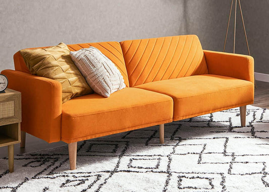 Chloe Futon Sofa Bed with Tapered Legs - Loft&Timber