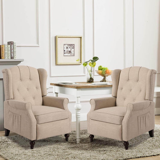 Wingback Recliner Chair with Massage and Heat - Loft&Timber