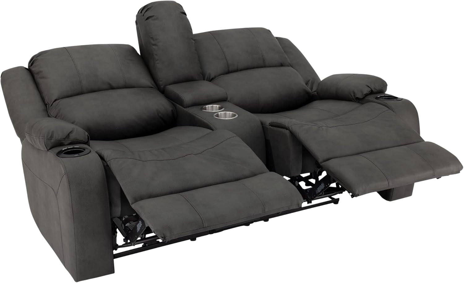 Charles 67" Powered Double RV Wall Hugger Recliner Sofa RV Loveseat with Upgraded 2023 Fabric (Gunemtal)-3