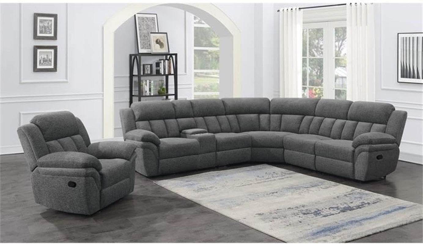Bahrain 6-Piece Charcoal Motion Sectional Sofa - Loft&Timber