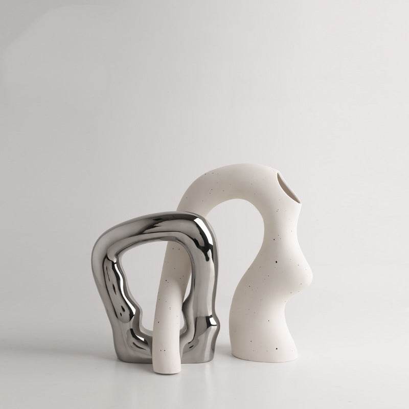 Ceramic Simple White Vase Nordic Home Decoration - Loft&Timber