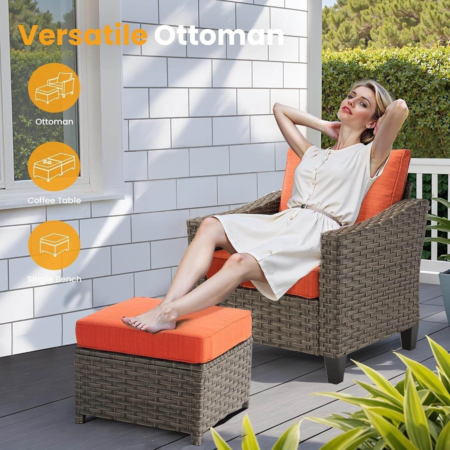 10 Piece Outdoor Patio Furniture Set with Fire Pit - Loft&Timber