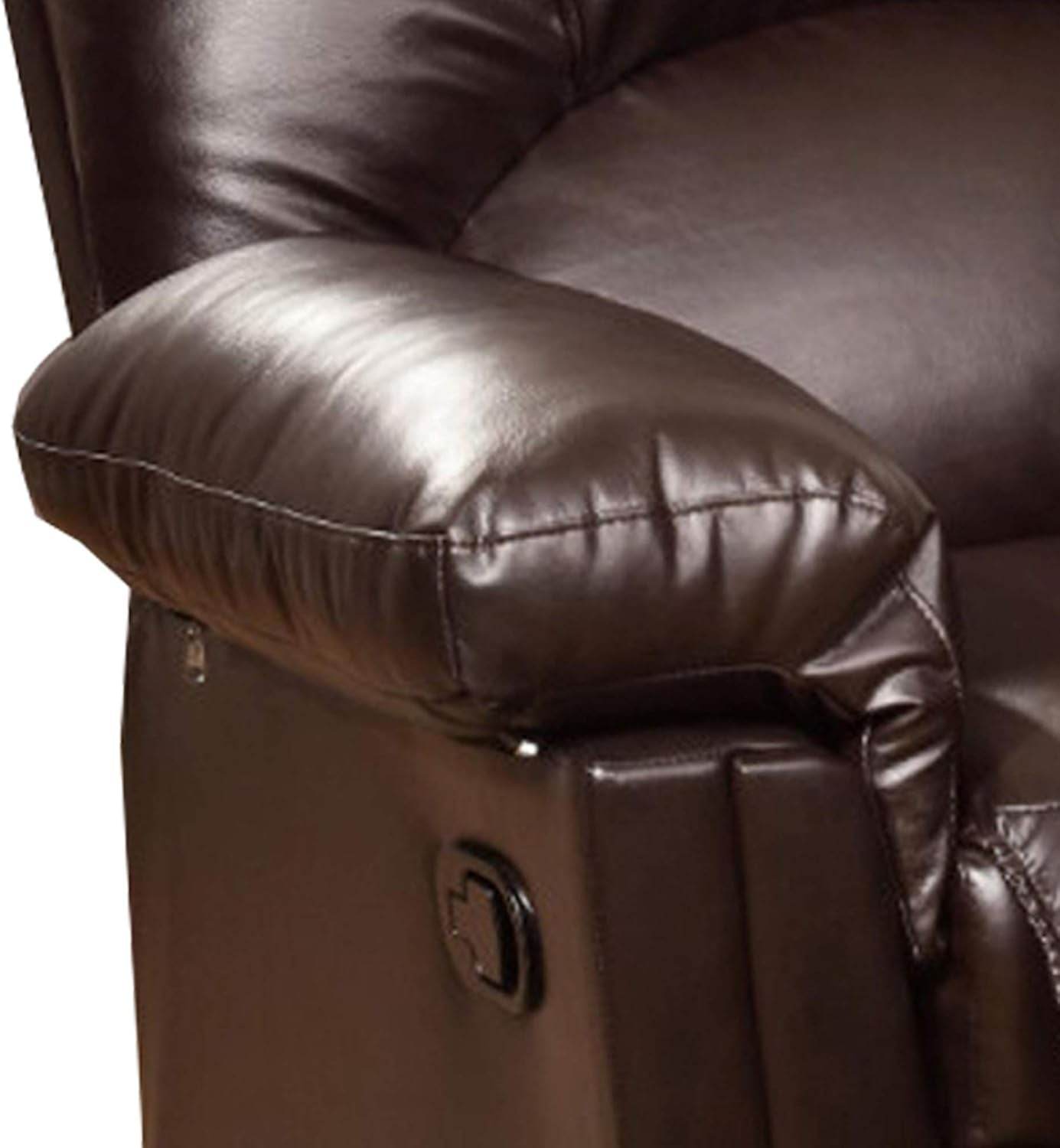 BM171425 41 X 35 X 35 In. Bonded Leather Rocker & Recliner Brown - Loft&Timber