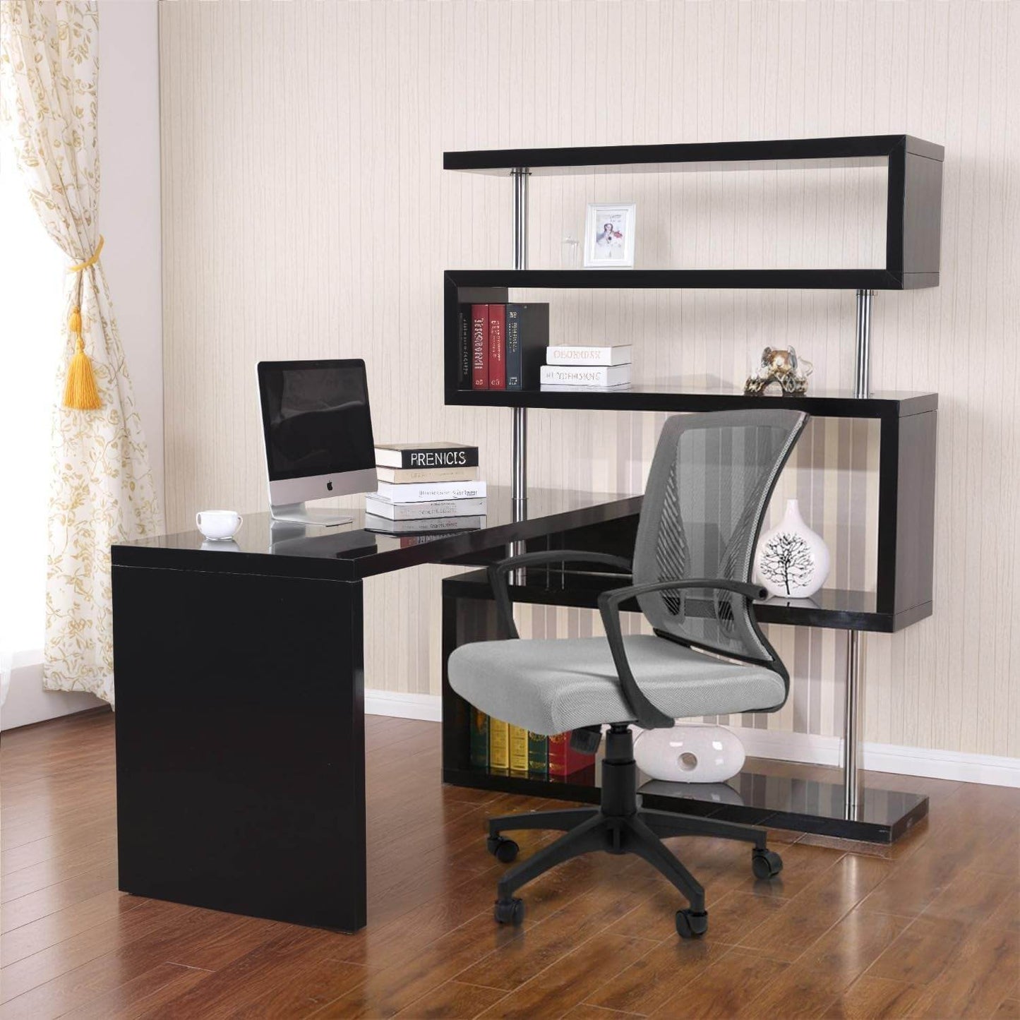 Office Chair Swivel Lumbar Support Desk Chair (Gray) - Loft&Timber