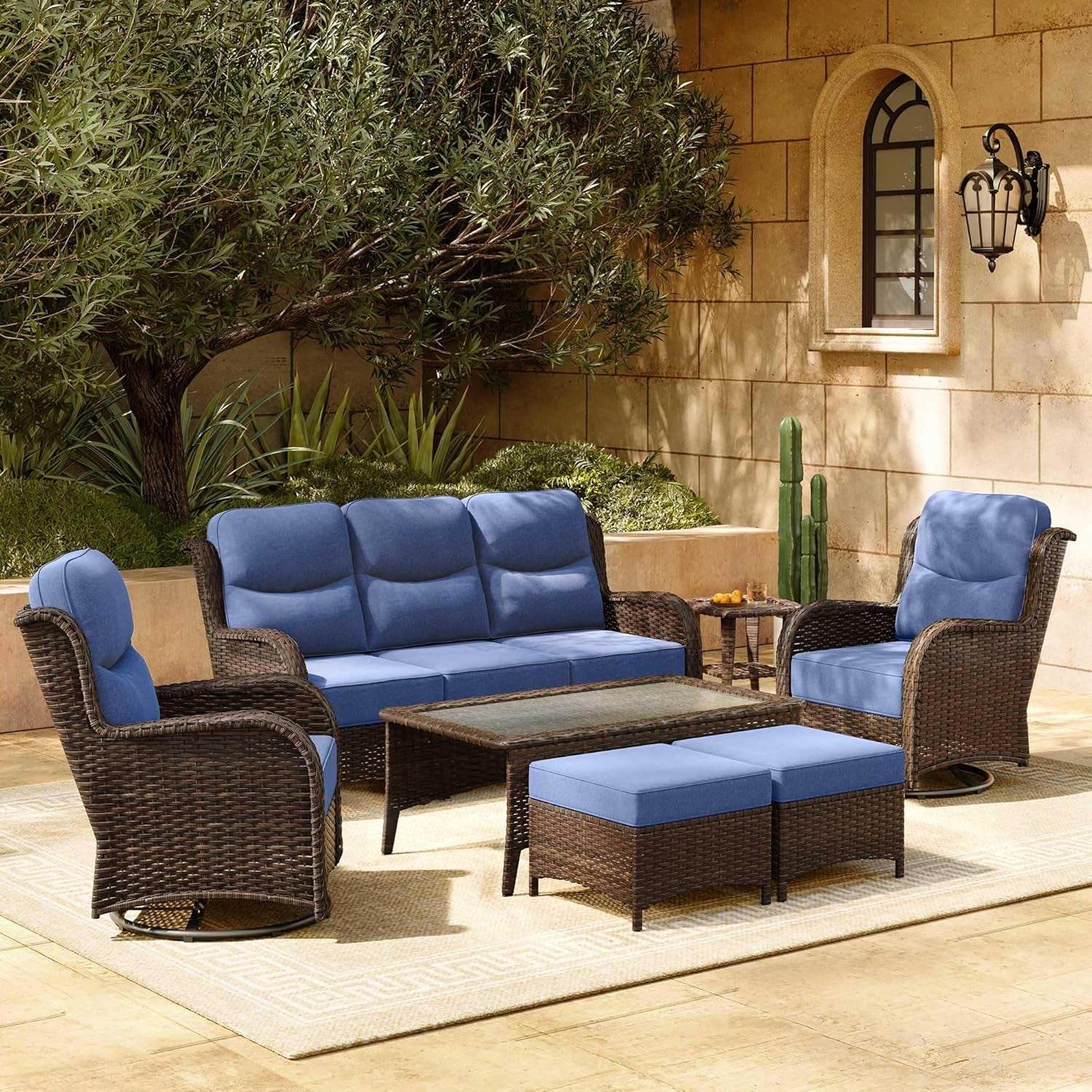 Luxury Outdoor Patio Furniture Set with Thick Cushions - Loft&Timber