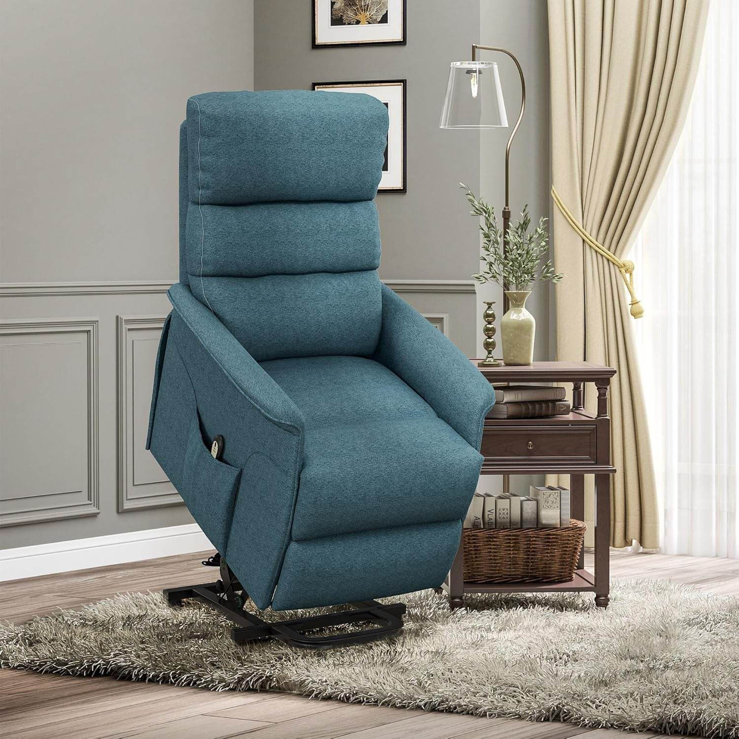 Power Lift Recliner Chair in Blue - Loft&Timber
