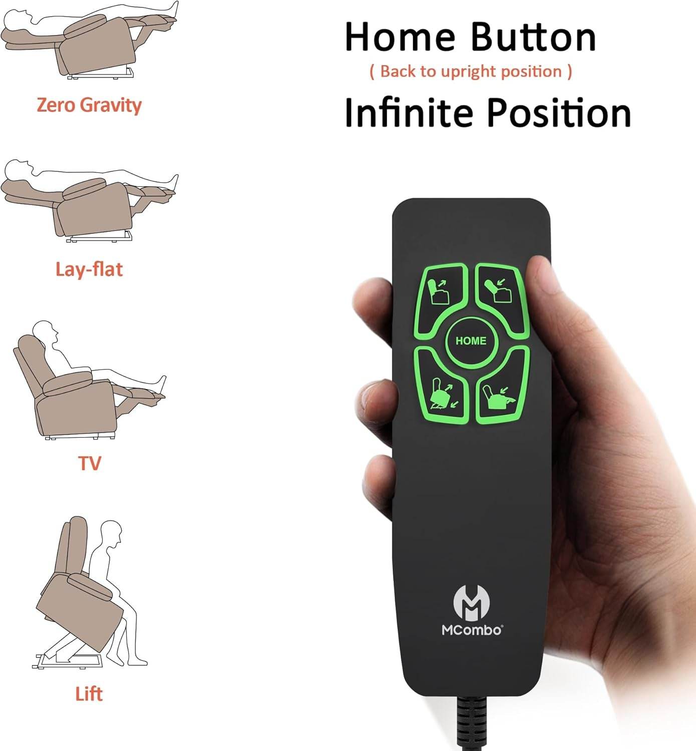 Dark Grey Wide Power Lift Recliner Massage, Heat, USB - Loft&Timber