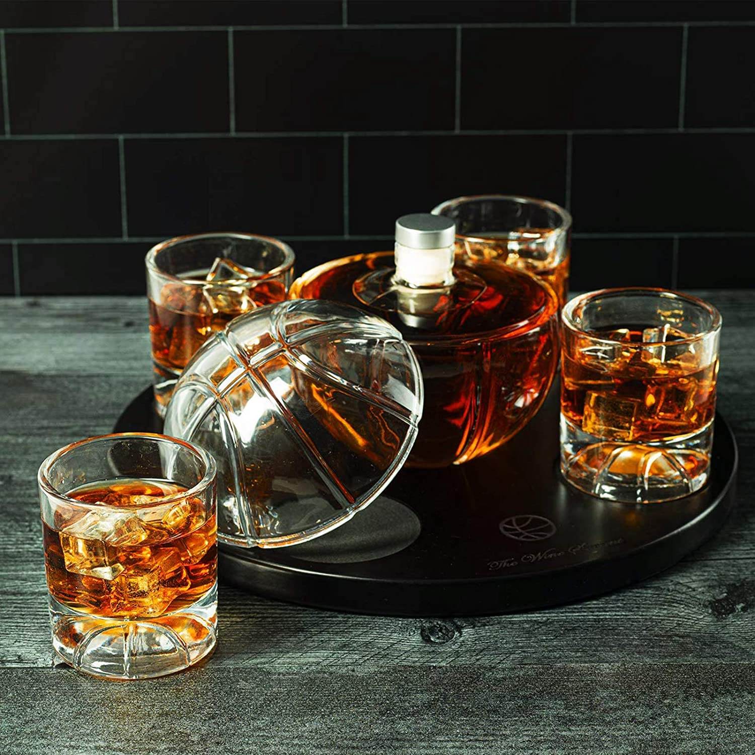 Basketball Decanter Set, Whiskey Scotch or Bourbon Decanter Perfect for Basketball Enthusiasts by The Wine Savant - Loft&Timber