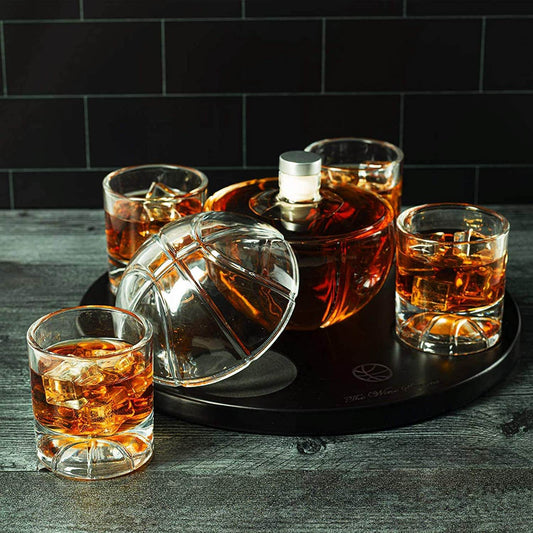 Basketball Decanter Set, Whiskey Scotch or Bourbon Decanter Perfect for Basketball Enthusiasts by The Wine Savant - Loft&Timber