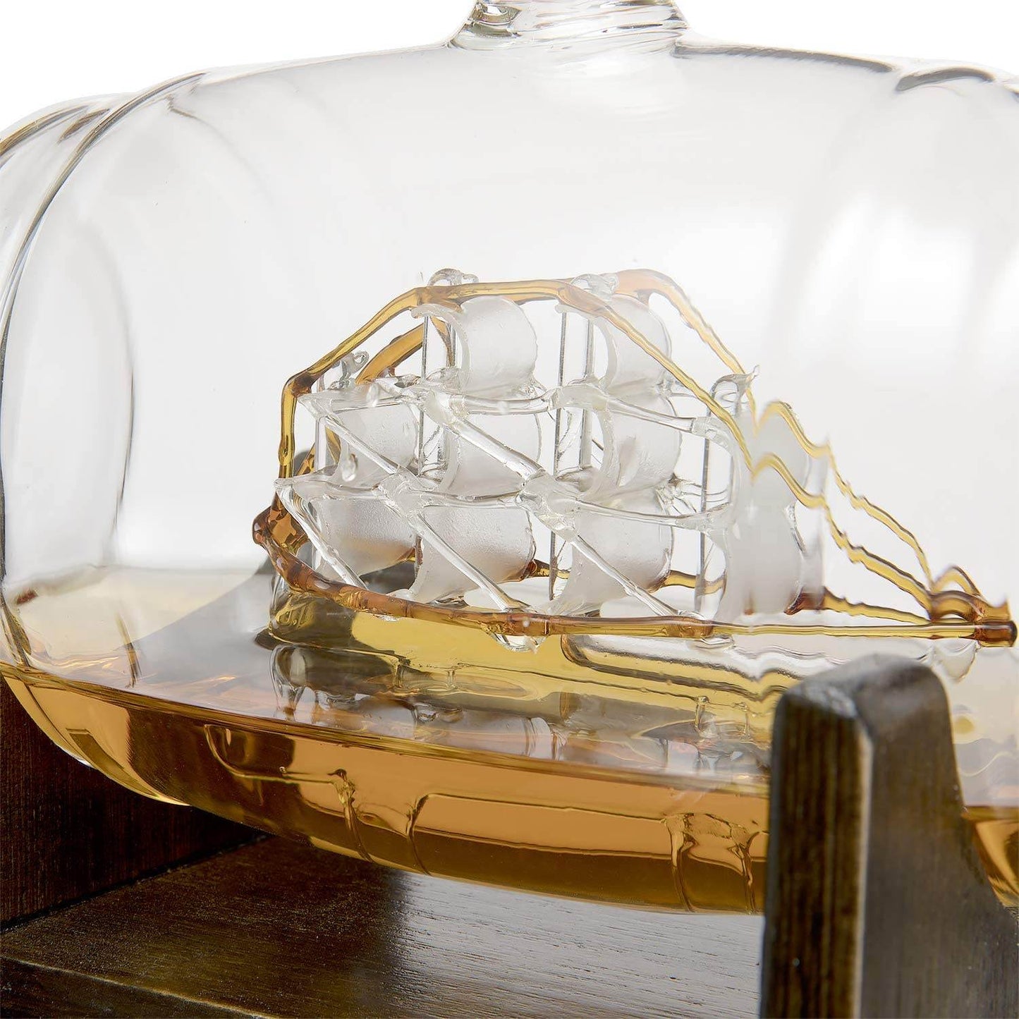 Whiskey Ship in a Barrel Decanter With Ship With 2-10 oz Glasses - By The Wine Savant, Whiskey & Wine Decanter Clear - Loft&Timber