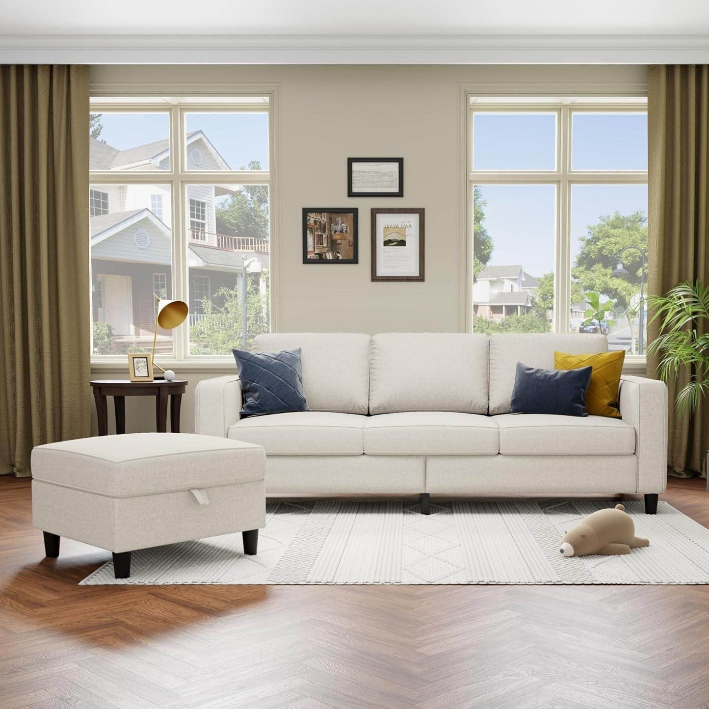 Beige Sectional Sofa for Small Spaces Comfortable and Versatile - Loft&Timber