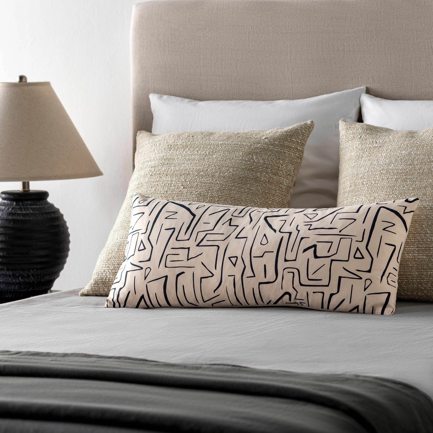 Belgrave Abstract Line Art Lumbar Pillow - Loft&Timber