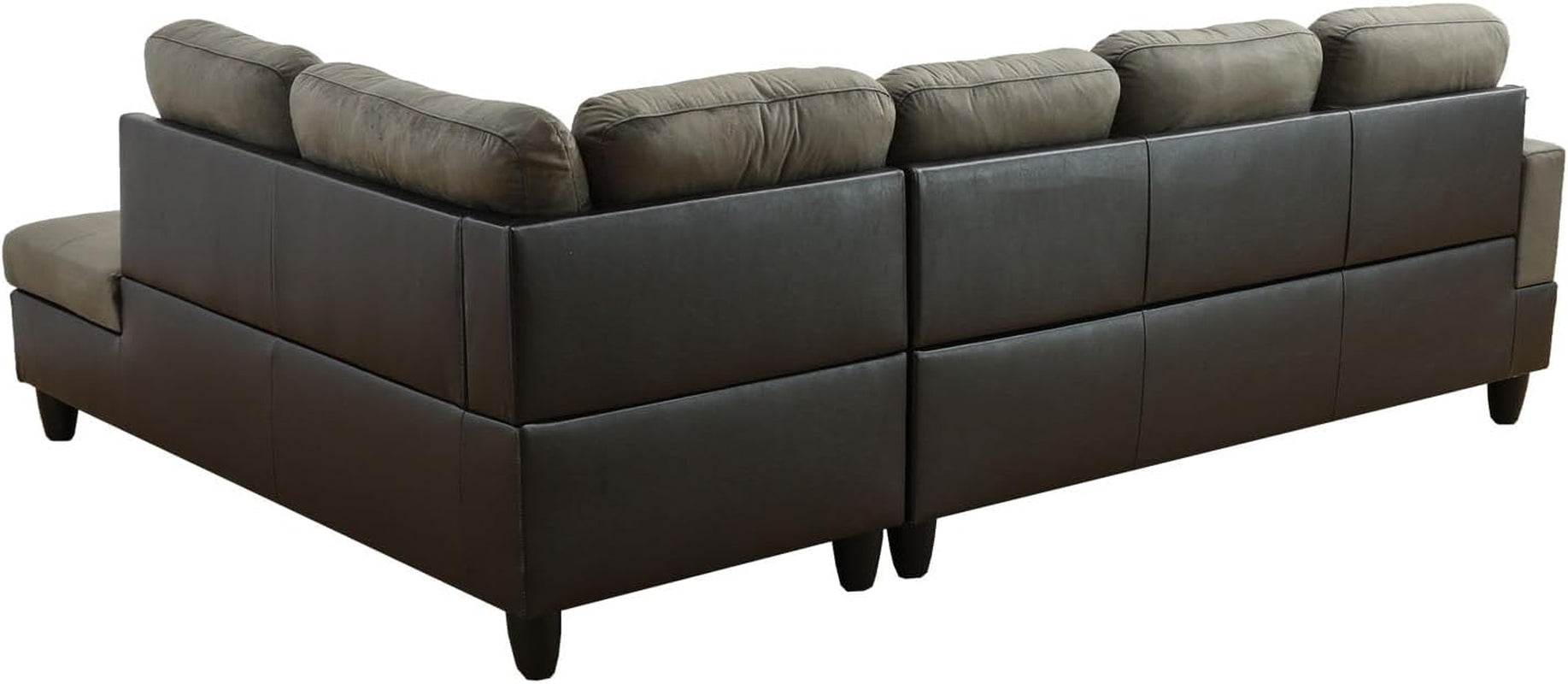 Taupe Sectional Couch for Living Room Set, 105 Inch Sectional Sofa L Shaped Couch with Storage Ottoman/Microfiber Fabric/Facing Right Chaise - Loft&Timber