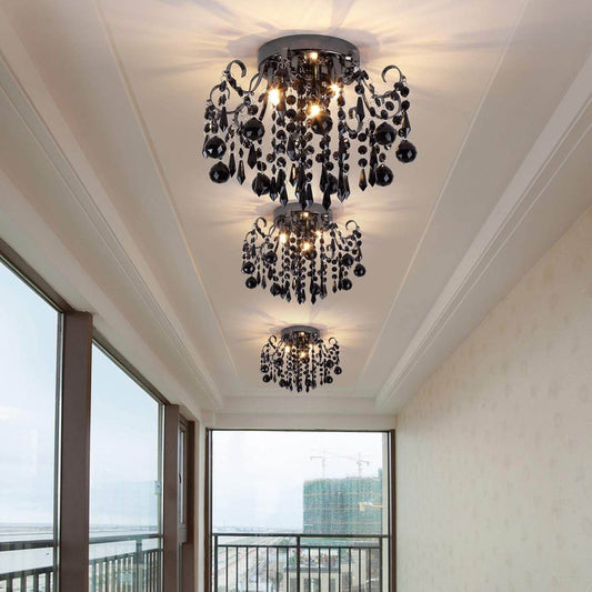 Small Crystal Flush Mount Ceiling Light 3-Light G9 - Loft&Timber