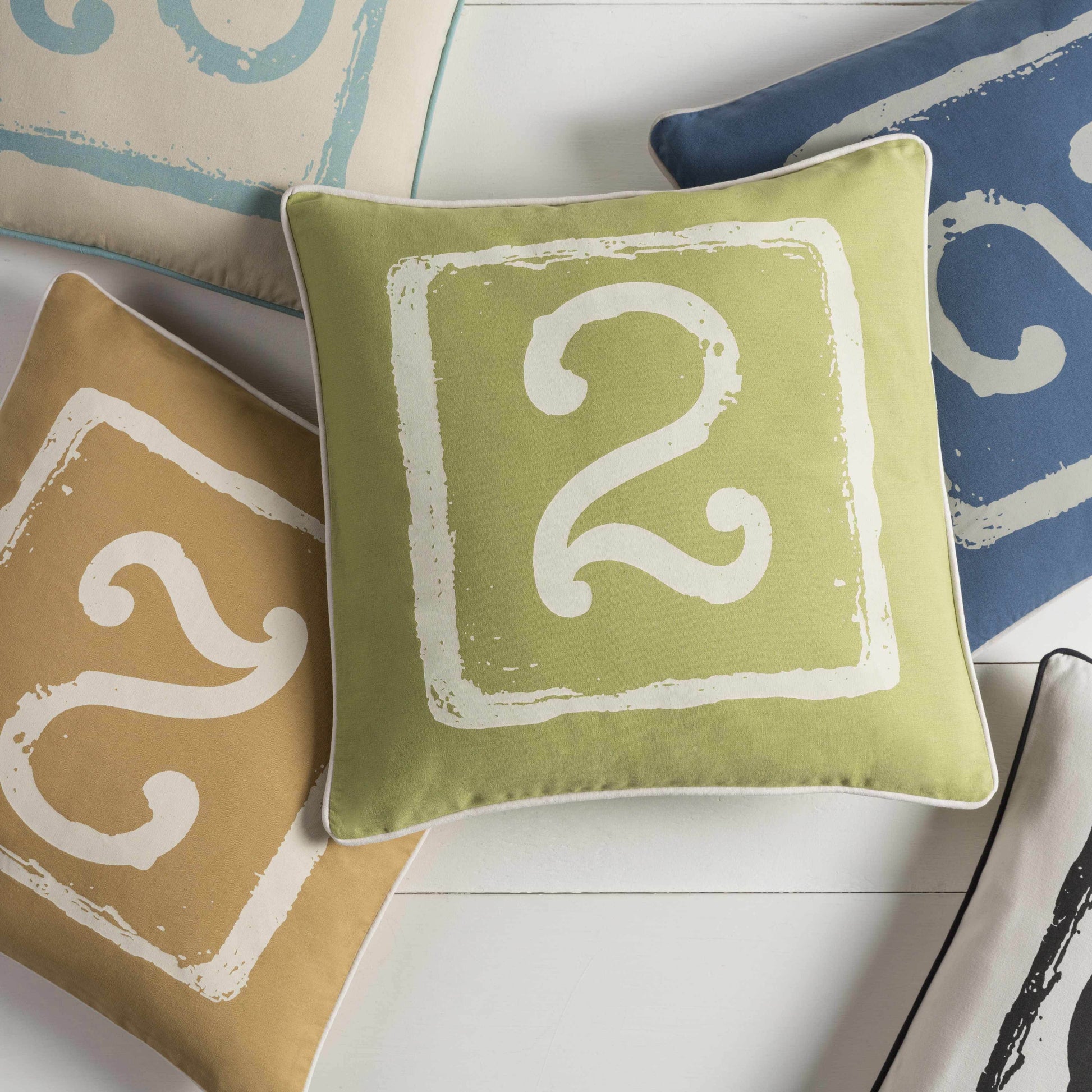 Shingleton Blue Number 2 Square Accent Pillow - Clearance - Loft&Timber