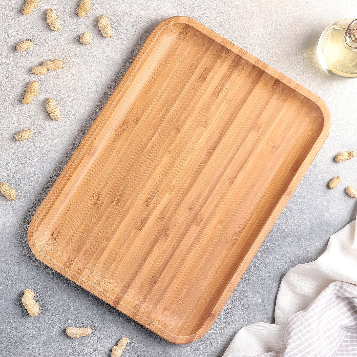Bamboo Platter 14" inch X 10" inch | For Appetizers / Barbecue / Steak - Loft&Timber