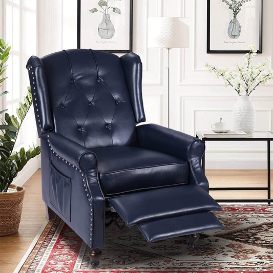 Wingback Recliner Chair with Massage and Heat (PU Leather) - Loft&Timber