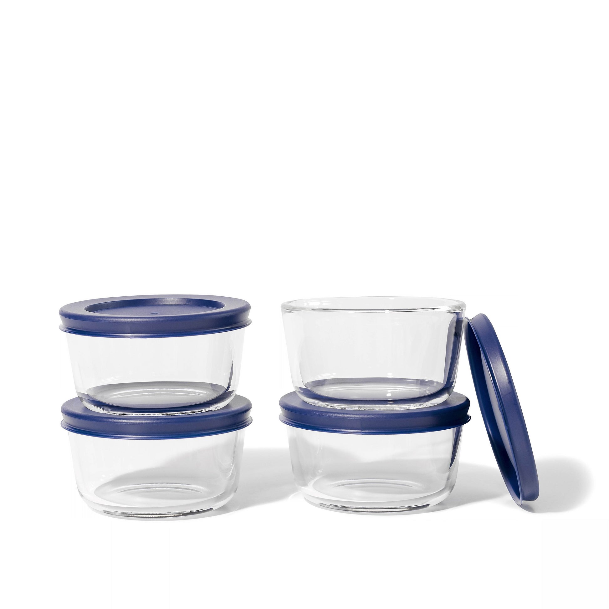 Glass Food Storage Containers - 8 Piece .7oz Set (4 Containers + 4 Lids) - Loft&Timber
