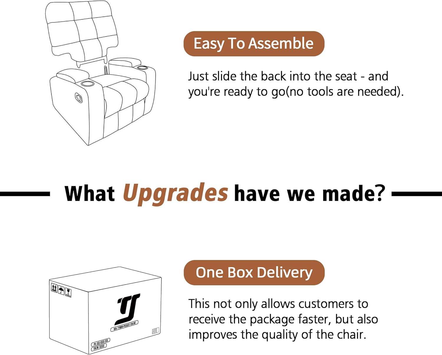 Rocker Recliner Chair, Overstuffed Large Manual Rocking Recliner for Adults, Upholstered Comfy Soft Fabric Living Room Reclining Sofa Chair(Gray) - Loft&Timber