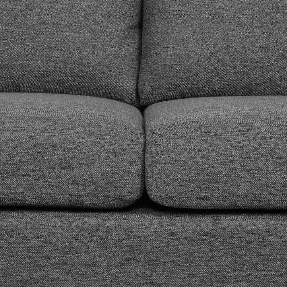 Charcoal and Silver 3 Seater Sofa - Loft&Timber