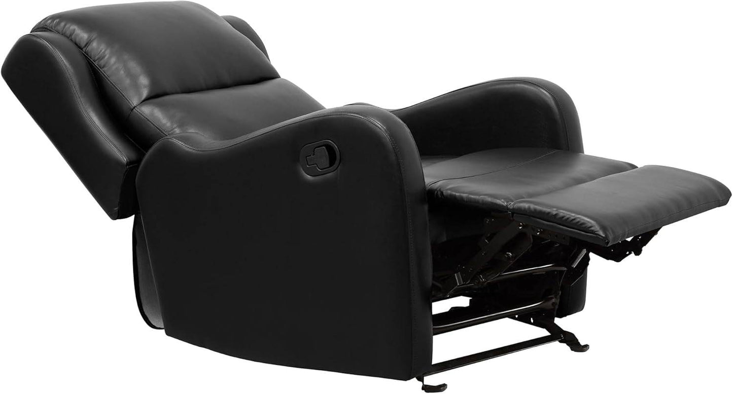 Recliner Chair Living Room Reclining Sofa Chair, Home Theater Seating Modern Recliner, Manual Recliner Sofa Chair for Living Room/Office/Apartment, Glider Recliner, Black - Loft&Timber