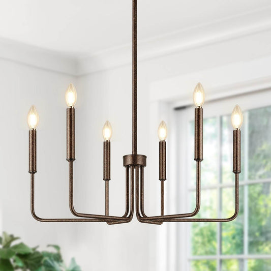 Rustic Chandelier, 6-Light Antique - Loft&Timber