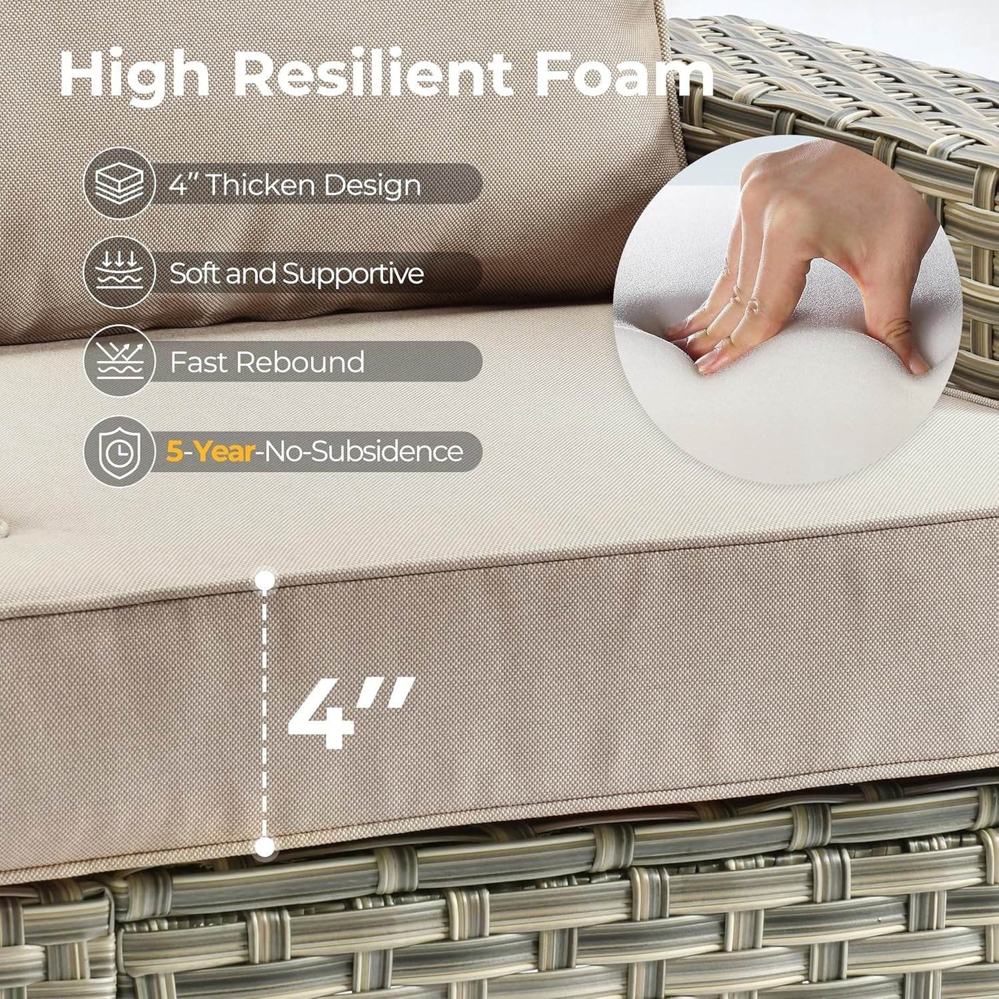 Outdoor Sectional Patio Furniture Set with Fire Pit - Loft&Timber