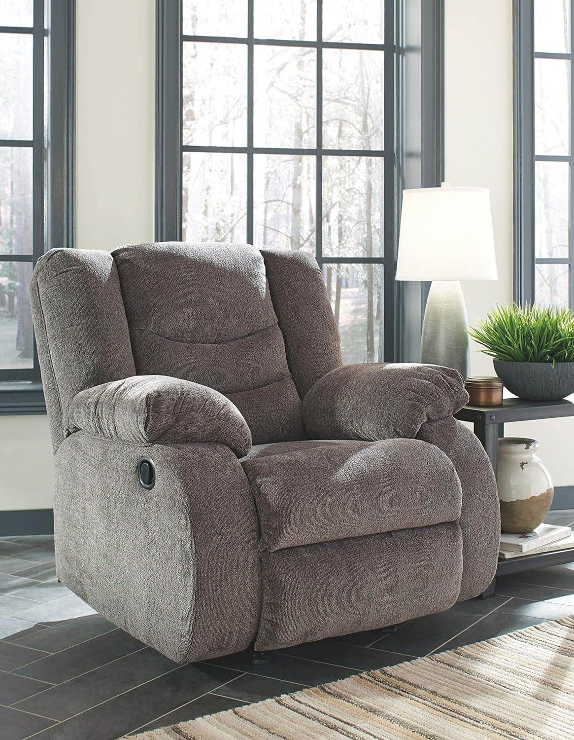 Tulen Modern Manual Pull Tab Rocker Recliner, Dark Gray - Loft&Timber