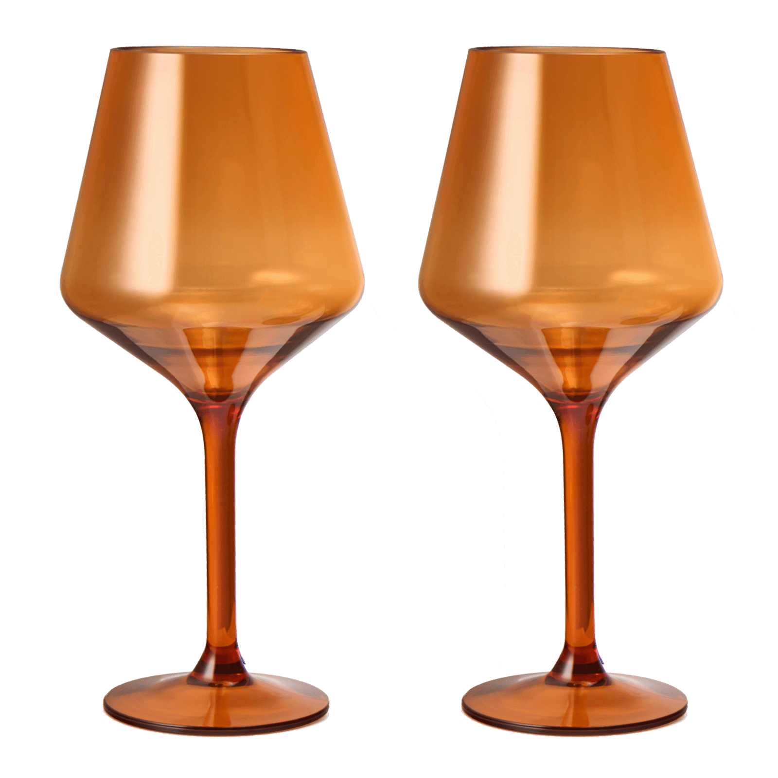 Floating Wine Glasses for Pool - Set of 2-15 OZ Shatterproof Poolside Wine Glasses, Tritan Plastic Reusable, Beach Outdoor Cocktail, Wine, Champagne, Water Glassware Spring Summer (Burnt Orange) - Loft&Timber