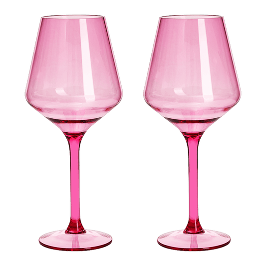 Floating Wine Glasses for Pool - Set of 2-15 OZ Shatterproof Poolside Wine Glasses, Tritan Plastic Reusable Stemware, Beach Outdoor Cocktail, Wine, Champagne, Water Glassware - Spring Summer (Green) - Loft&Timber