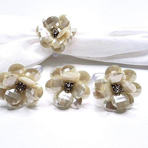 Maison Charlô | Set of 4 Delicate Flower Napkin Rings | Wedding, Thanksgiving, Christmas, New Year, Wedding, Banquet, Birthday - Loft&Timber