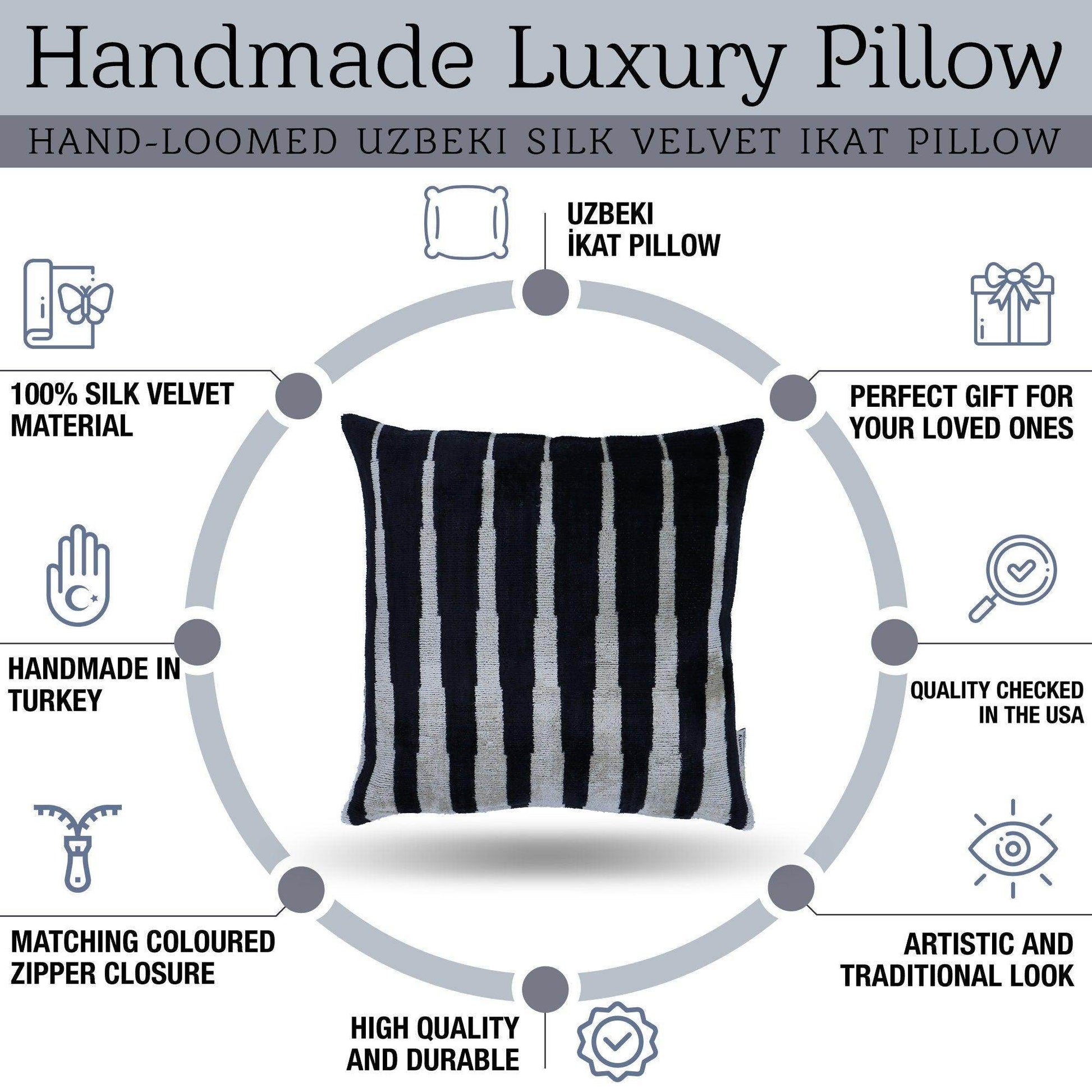 Canvello Decorative Black & White Pillow | 16x16 inch - Loft&Timber