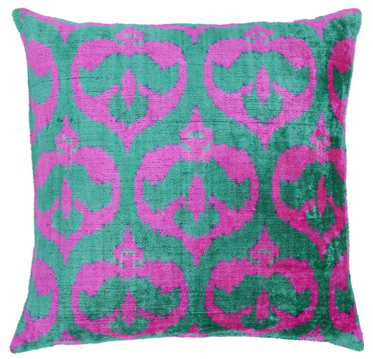 Canvello Decorative Green Pink Pillows For Couch with Down Insert - 18x18 in - Loft&Timber