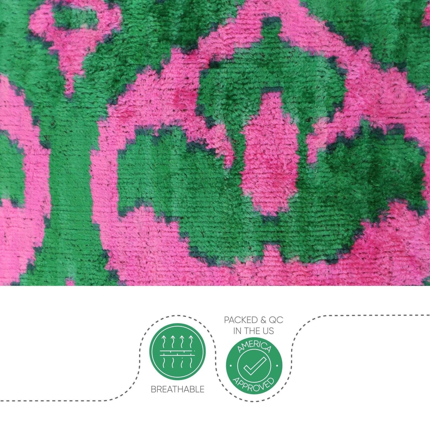 Canvello Decorative Green Pink Pillows For Couch with Down Insert - 18x18 in - Loft&Timber