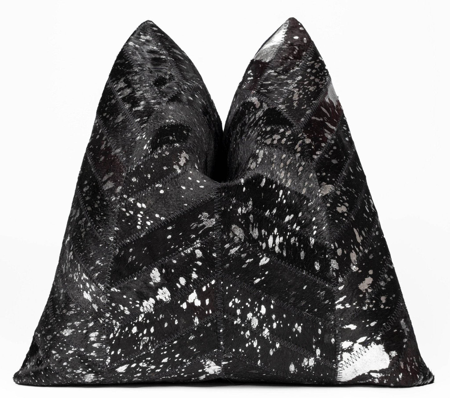 Canvello Genuine Cowhide Leather Decorative Throw Pillows - Handmade Patchwork Boho Accent Pillows For Sofa, Couch, Bed, Chair - Western Southwestern Farmhouse Pillow Covers With Feather Down Insert Included - Loft&Timber