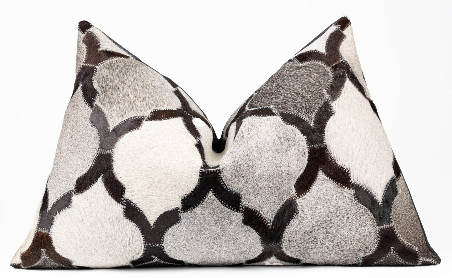 Canvello Genuine Cowhide Leather Decorative Throw Pillows - Handmade Patchwork Boho Accent Pillows For Sofa, Couch, Bed, Chair - Western Southwestern Farmhouse Pillow Covers With Feather Down Insert Included - Loft&Timber