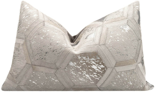 Canvello Genuine Cowhide Leather Decorative Throw Pillows - Handmade Patchwork Boho Accent Pillows For Sofa, Couch, Bed, Chair - Western Southwestern Farmhouse Pillow Covers With Feather Down Insert Included - Loft&Timber