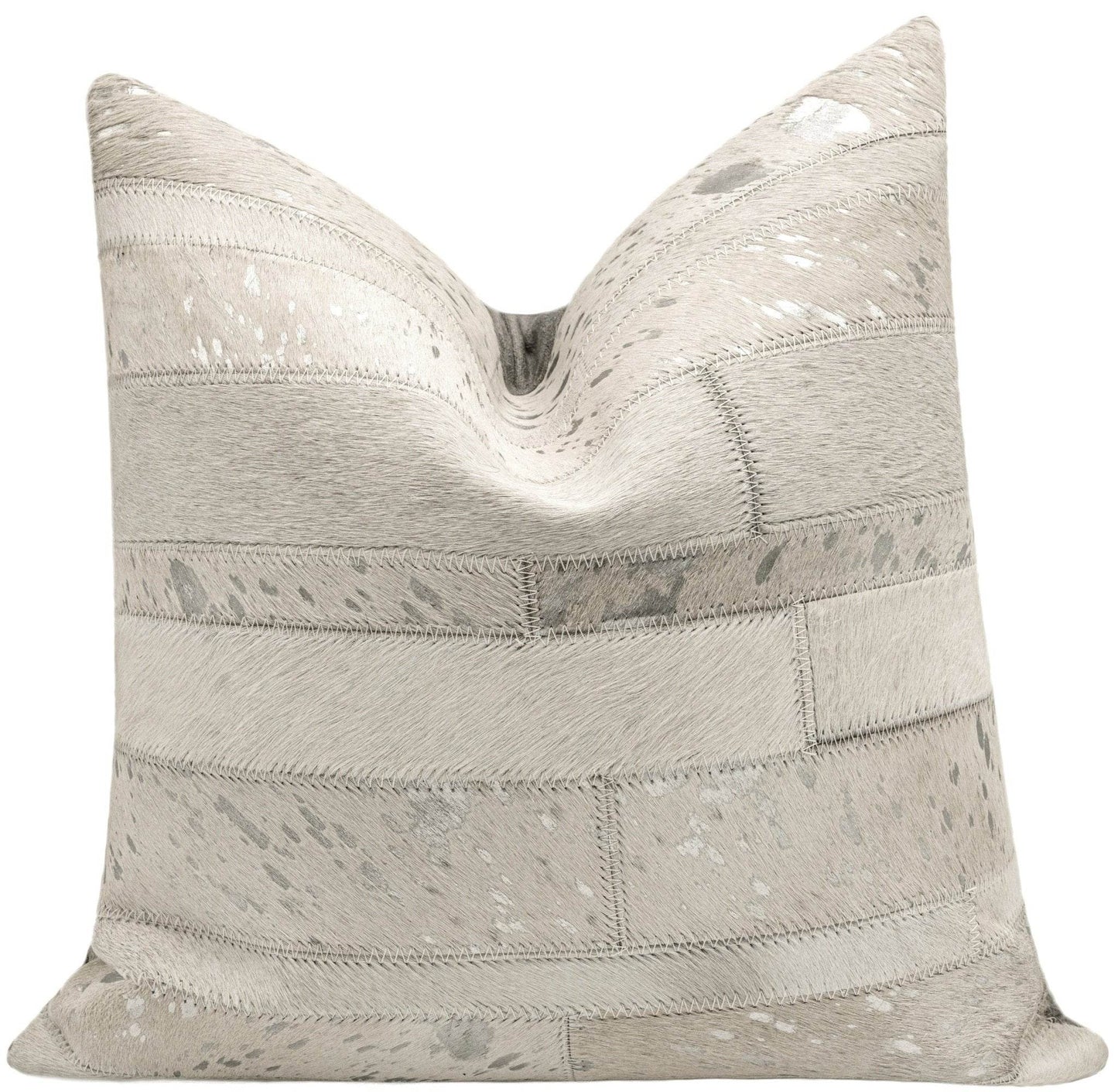 Canvello Genuine Cowhide Leather Decorative Throw Pillows - Handmade Patchwork Boho Accent Pillows For Sofa, Couch, Bed, Chair - Western Southwestern Farmhouse Pillow Covers With Feather Down Insert Included - Loft&Timber